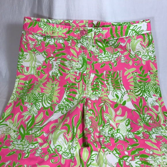 Lilly Pulitzer Pants - Lilly Pullitzer Pink Party Animal Pants Capri Crop